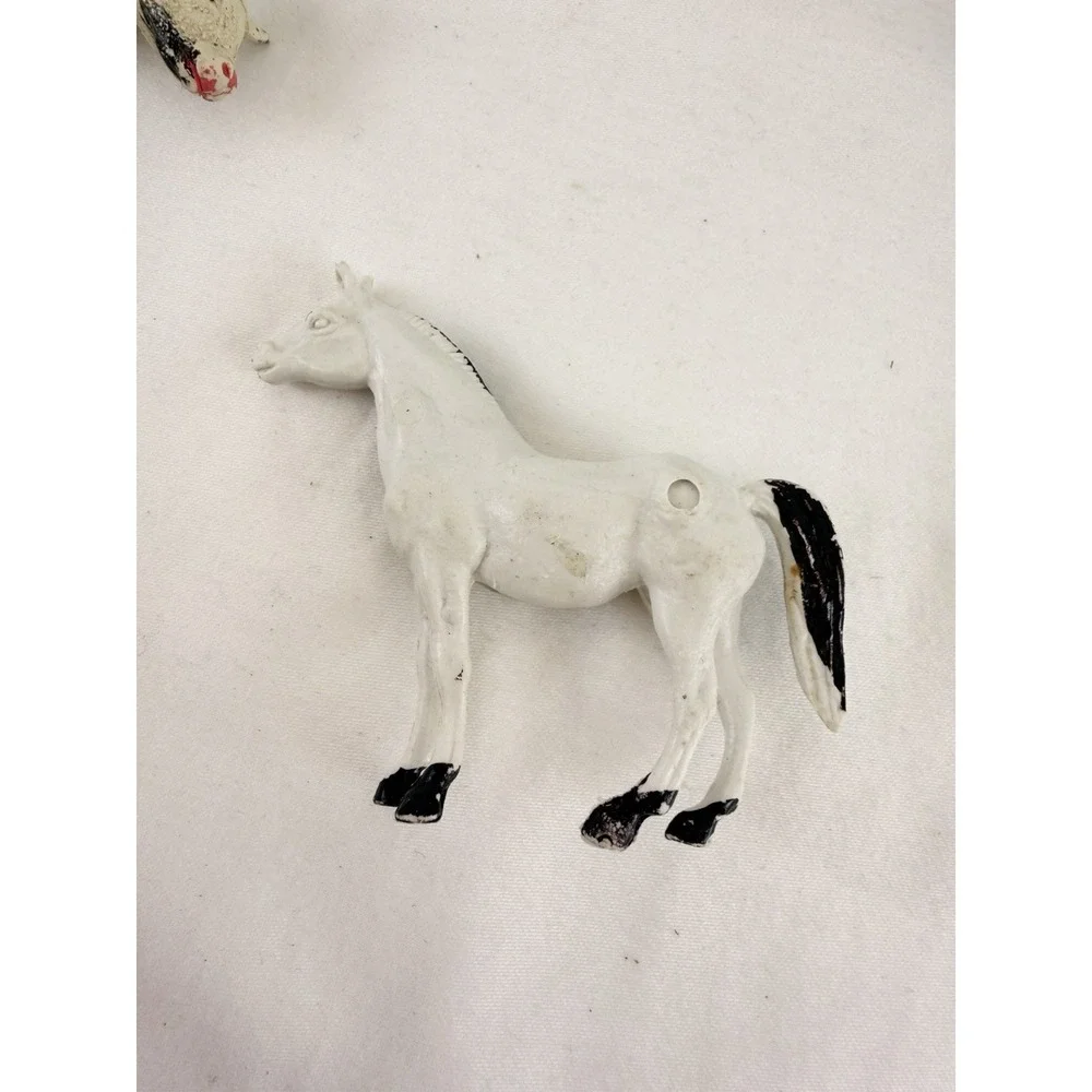 Vintage Plastic Farm Animals Figures Lot Marx MPC Trees Farmer Pigs Cow Horse